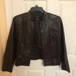 Ann Taylor Brown Leather Jacket